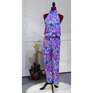 Lilly Pulitzer Women's Multicolor Borealis Blue Wyota Jumpsuit Size M 2802